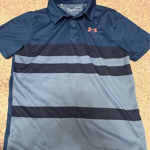 Under Armour Navy and Light Blue Polo